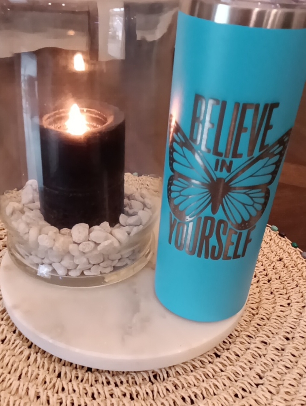 Engraved By Us Bluemoon906. Believe In Yourself Insulated Skinny Tumbler. New